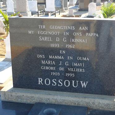 ROSSOUW Sarel D.G. 1893-1962 &amp; Maria J.G. DE VILLIERS 1903-1995