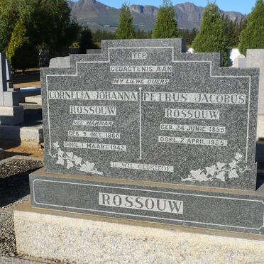 ROSSOUW Petrus Jacobus 1855-1925 &amp; Cornelia Johanna HAMMAN 1860-1942