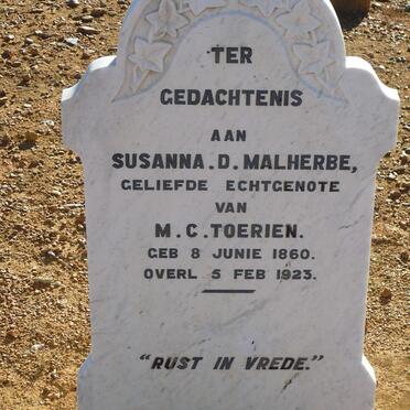TOERIEN Susanna D. nee MALHERBE 1860-1923