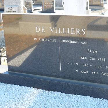 VILLIERS Elsa, de nee COETZER 1946-1989