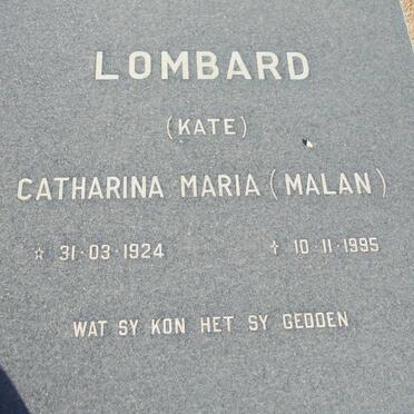 LOMBARD  Catharina Maria nee MALAN 1924-1995