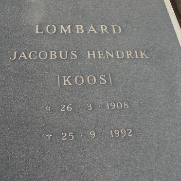 LOMBARD Jacobus Hendrik 1908-1992