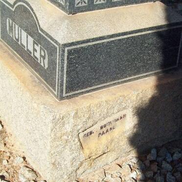 MULLER Johannes Carel Hugo -1922 &amp; Johanna Magdalena JOUBERT -1921 