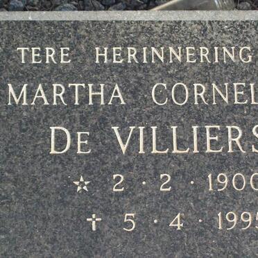 VILLIERS Martha Cornelia, de 1900-1995