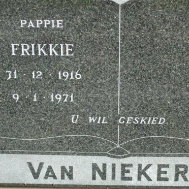 NIEKERK Frikkie, van 1916-1971?