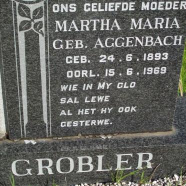 GROBLER Martha Maria nee AGGENBACH 1893-1969