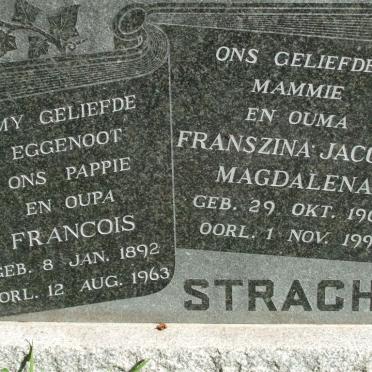 STRACHAN Francois 1892-1963 &amp; Franszina Jacoba Magdalena 1909-1998