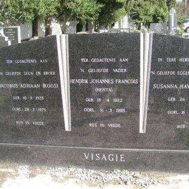 VISAGIE Hendrik Johannes Francois 1922-1985 &amp; Susanna Haylett 1925-1983 :: VISAGIE Jacobus Adriaan 1928-1975