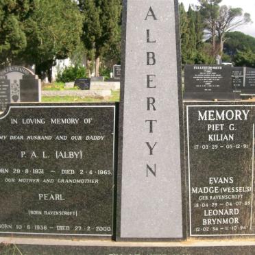 ALBERTYN P.A.L. 1931-1965 &amp; Pearl RAVENSCROFT 1938-2000