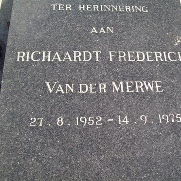 MERWE Richaart Frederick, van der 1952-1975