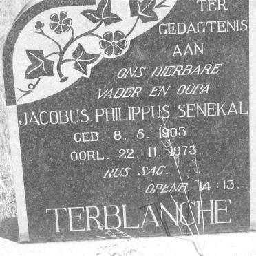 TERBLANCHE Jacobus Philippus Senekal 1903-1973