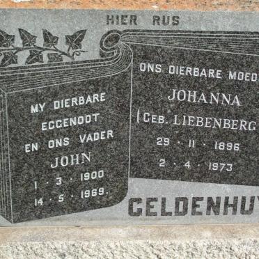 GELDENHUYS John 1900-1969 &amp; Johanna LIEBENBERG 1896-1973