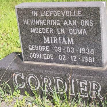 CORDIER Miriam 1938-1981