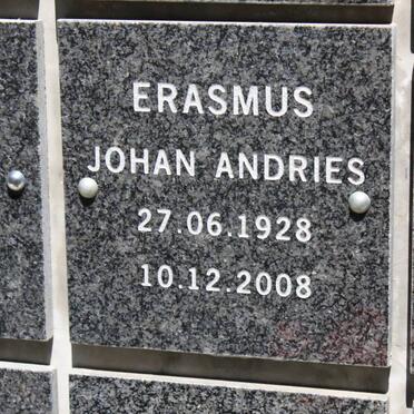 ERASMUS Johan Andries 1928-2008