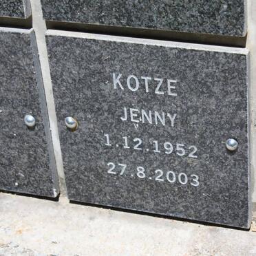 KOTZE Jenny 1952-2003