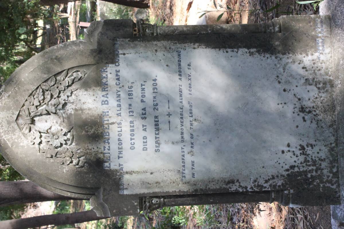 BARKER Elizabeth 1816-1904