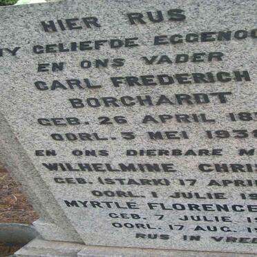 BORCHARDT Carl Frederich 1872-1938 &amp; Wilhelmine Christine STARK 1887-1972 :: WIESE Myrtle Florence 1920-1994