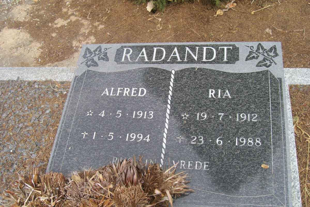 RADANDT Alfred 1913-1994 &amp; Ria 1912-1988