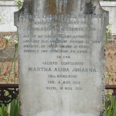 BONTHUYS Gabriel Christoffel 18??-1889 &amp; Martha Alida Johanna HANEKOM 1854-1914