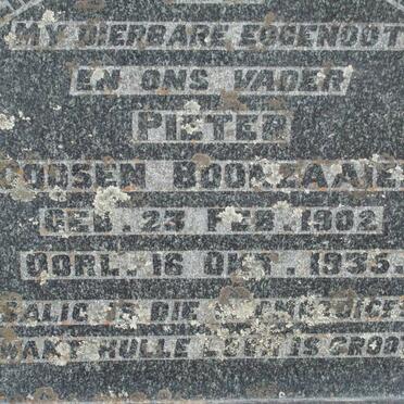 BOONZAAIER Pieter Goosen 1902-1935