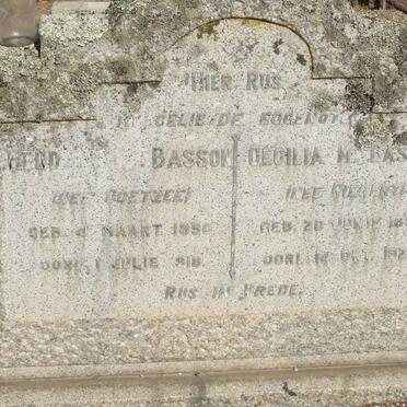 BASSON Hendrina nee COETZEE 1890-1918 :: BASSON Cecilia M. nee RIEKERT 1897-1925