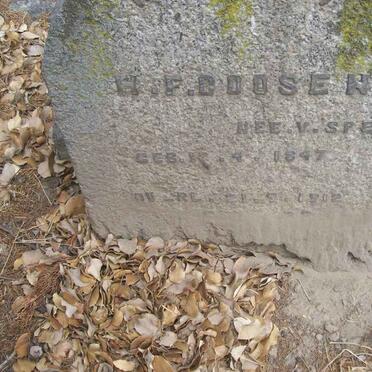 GOOSEN H.F. nee V. SPEYK 1847-1912