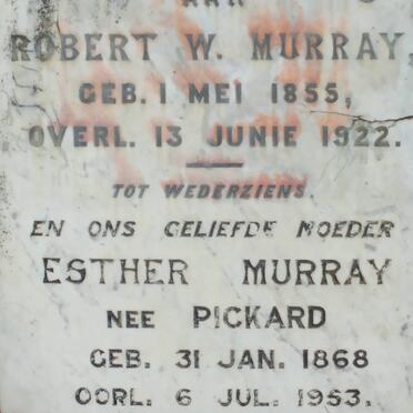 MURRAY Robert W. 1855-1922 &amp; Esther PICKARD 1868-1953