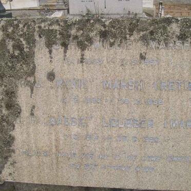 MARSH W.J.H. 1863-1957 :: MARSH R.J. nee RETIEF ?-1956 :: LOUBSER Babsie nee MARSH 1914-1956