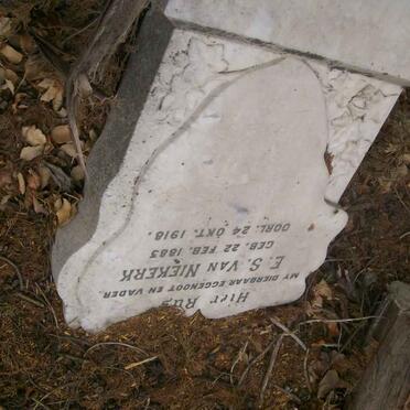 NIEKERK E.S., van 1883-1918