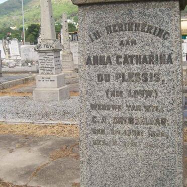 PLESSIS Anna Catharina, du forrmerly GROBBELAAR nee LOUW 1870-1924