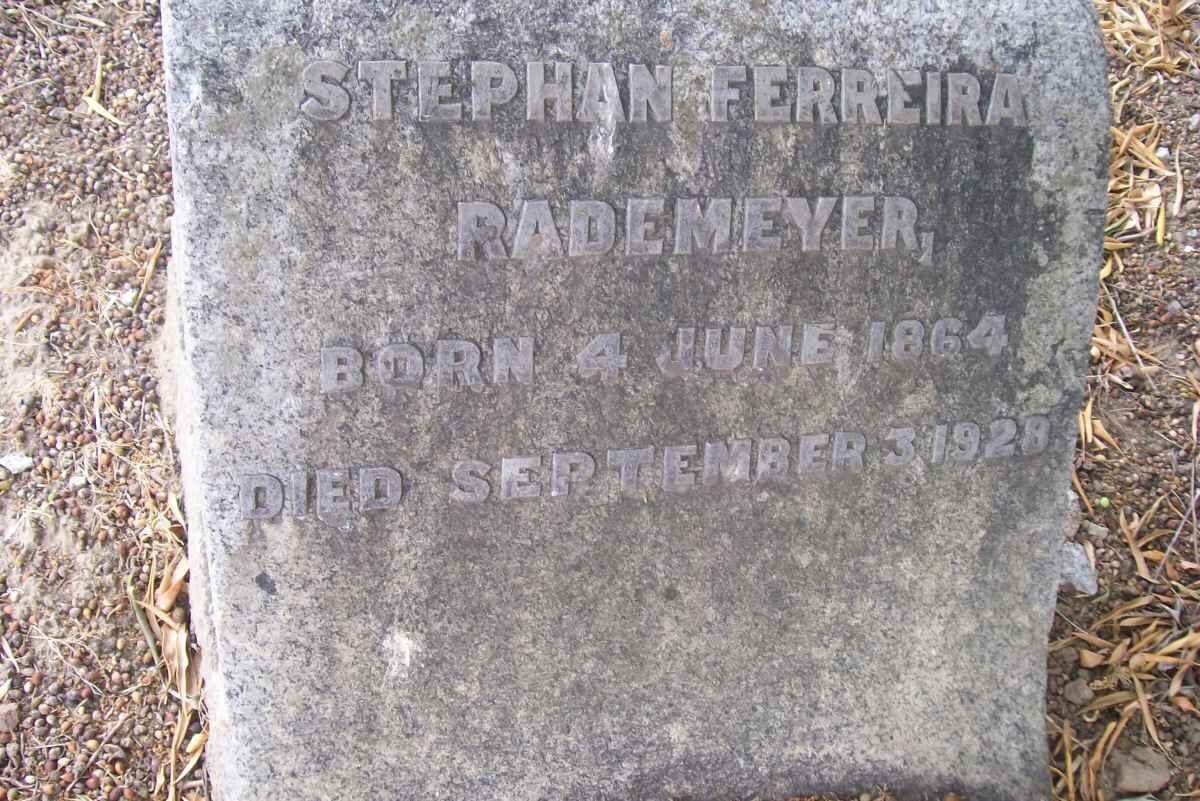 RADEMEYER Stephan Ferrreira 1864-1928
