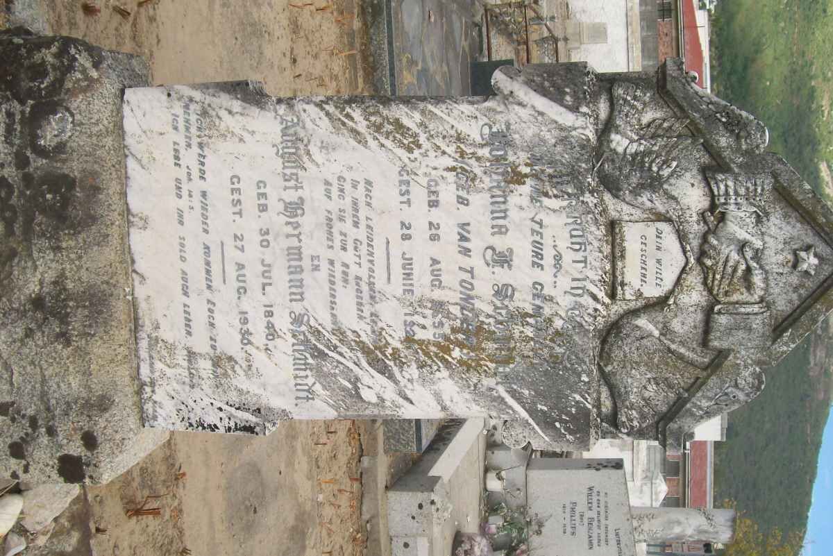 SCHMIDT August Hermann 1840-1930 &amp; Johanna F. VAN TONDER 1855-192?