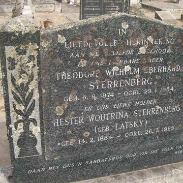 STERRENBERG Theodore Wilhelm Eberhard 1874-1954 &amp; Hester Woutrina LATSKY 1884-1965