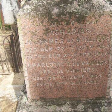 VILLIERS Zacharias Johannes, de 1842-1900 &amp; Charlotte C. DE VILLIERS 1844-1923