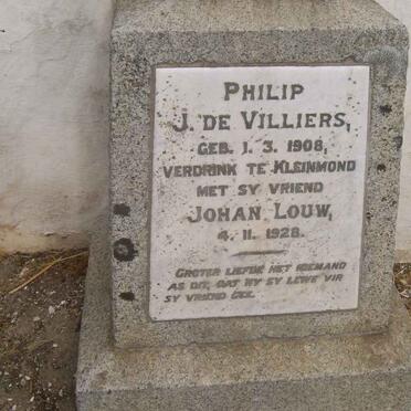 VILLIERS Philip J., de 1908-1928