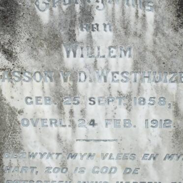 WESTHUIZEN Willem Basson, v.d. 1858-1912