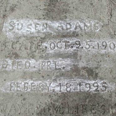 ADAMS Susen 1904-1925