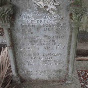 PETERSEN Peter David 1872-1918 :: PETERSEN George David 1904-1927 :: PETERSEN Betty Elizabeth 1888-1918