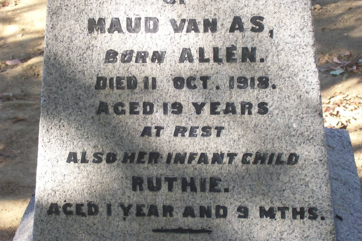 AS Maud, van nee ALLEN -1918 :: VAN AS Ruthie