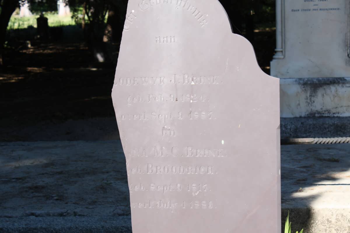 BRINK Lodewyk J. 1824-1887 &amp; Anna M.C. BROODRICH 1817-1885