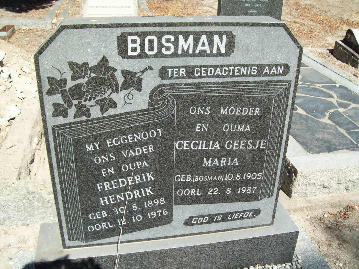 BOSMAN Frederik Hendrik 1898-1976 &amp; Cecilia Geesje Maria BOSMAN 1905-1987