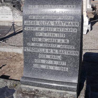 BARTMANN Jacob Eliza -1919 &amp; Petronella M.M. WAHL 1877-1966