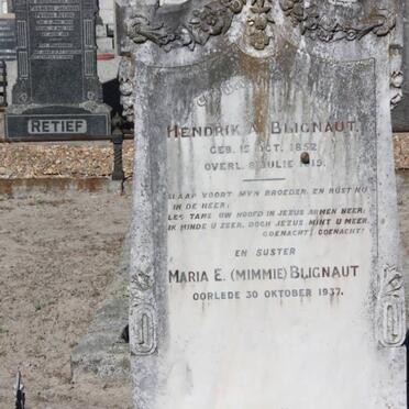 BLIGNAUT Hendrik 1852-1919 :: BLIGNAUT Maria E. -1937