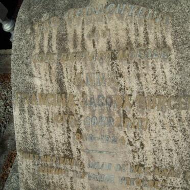 BURGER Anna Francina Jacoba nee CONRADIE 1850-1924