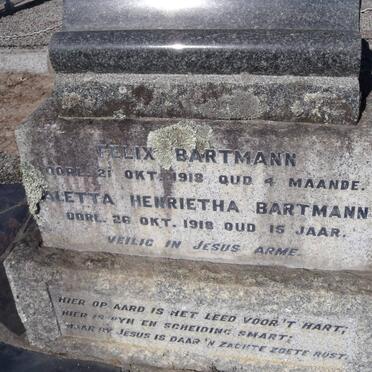 BARTMANN Felix -1918 :: BARTMANN Aletta Henriette -1918
