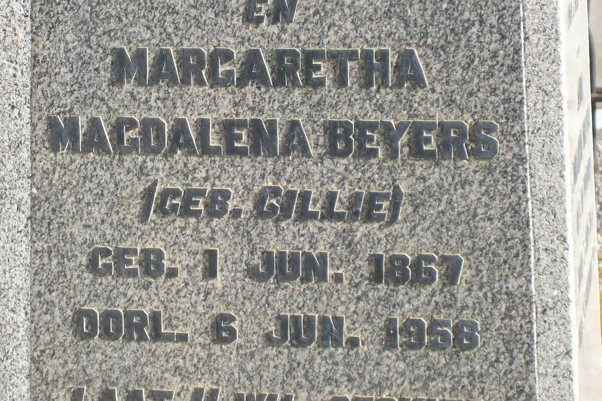 BEYERS Margaretha Magdalena nee CILLIE 1867-1958