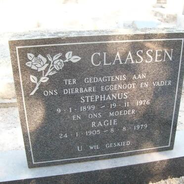 CLAASSEN Stephanus 1899-1976 &amp; Ragie 1905-1979