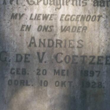 COETZEE Andries G. de V. 1897-1928