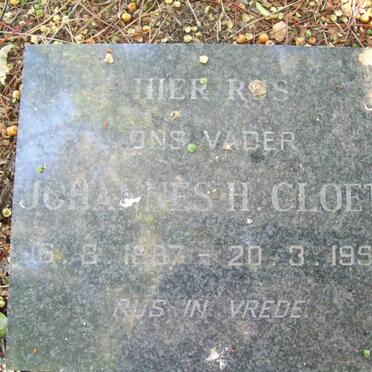 CLOETE Johannes H. 1887-1956