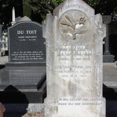 DREYER Christiaan Henderik 1869-1922 &amp; Magrietha Maria HORAK 1872-1959